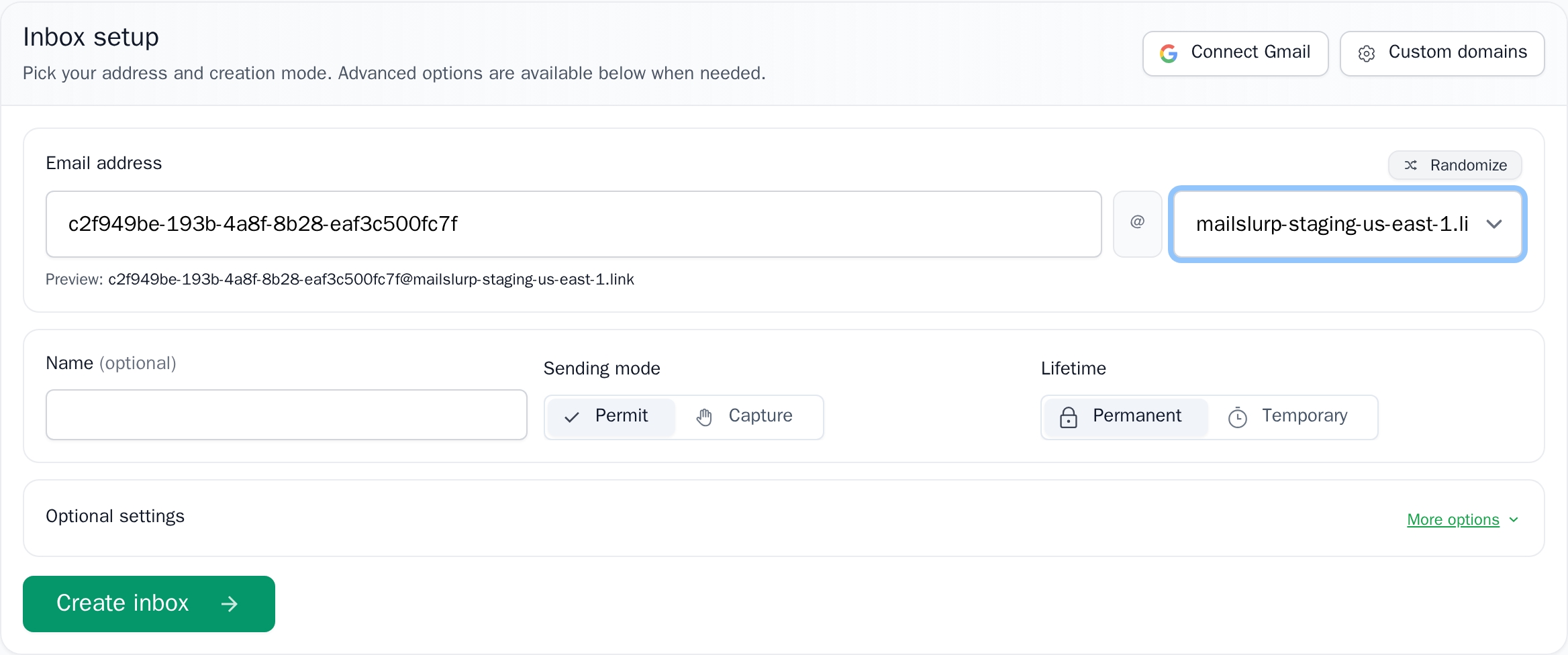 create custom domain