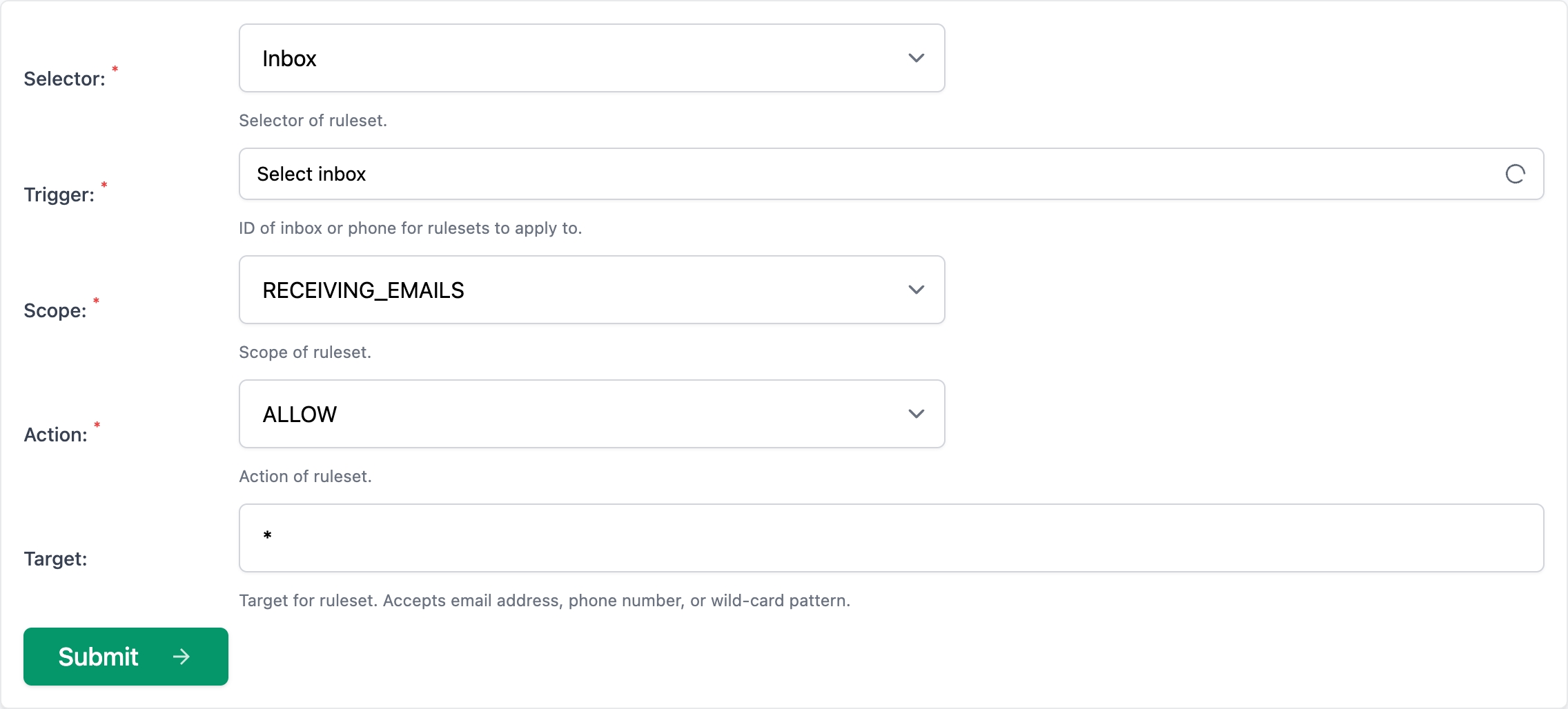 create inbox rules