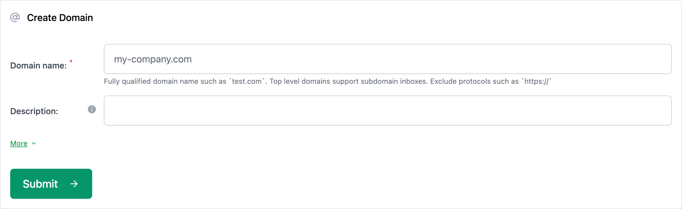 create custom domain