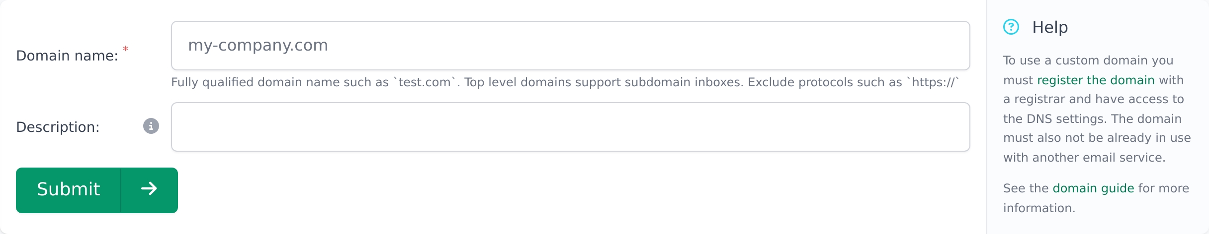 create custom domain