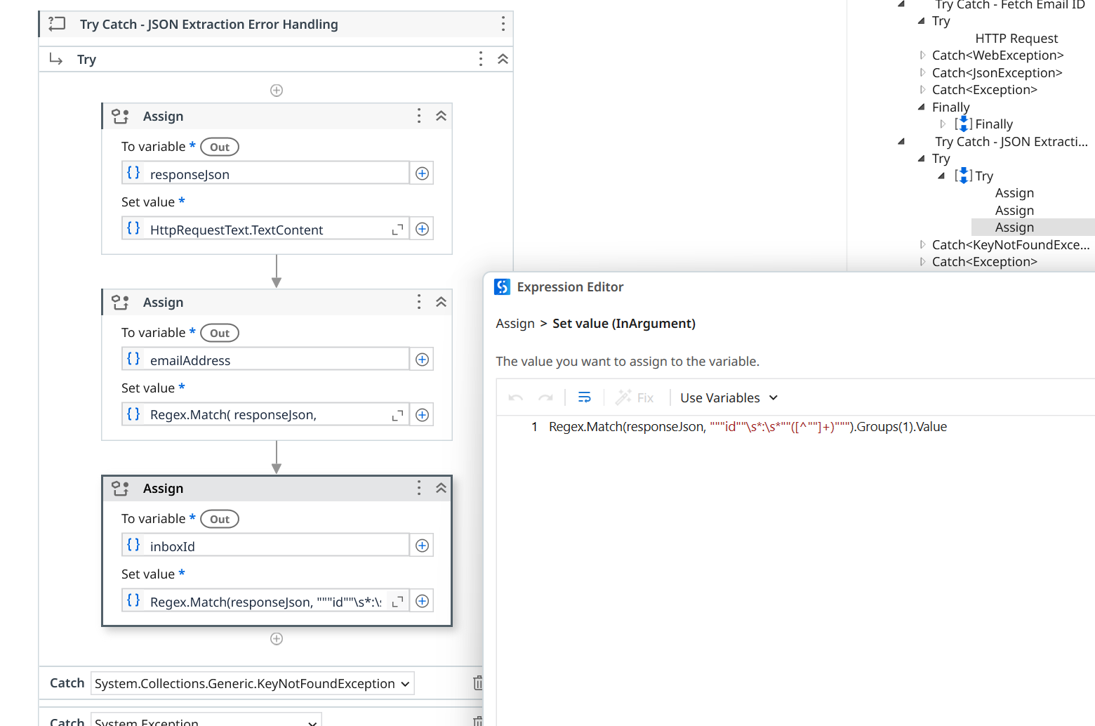Regex extract variables