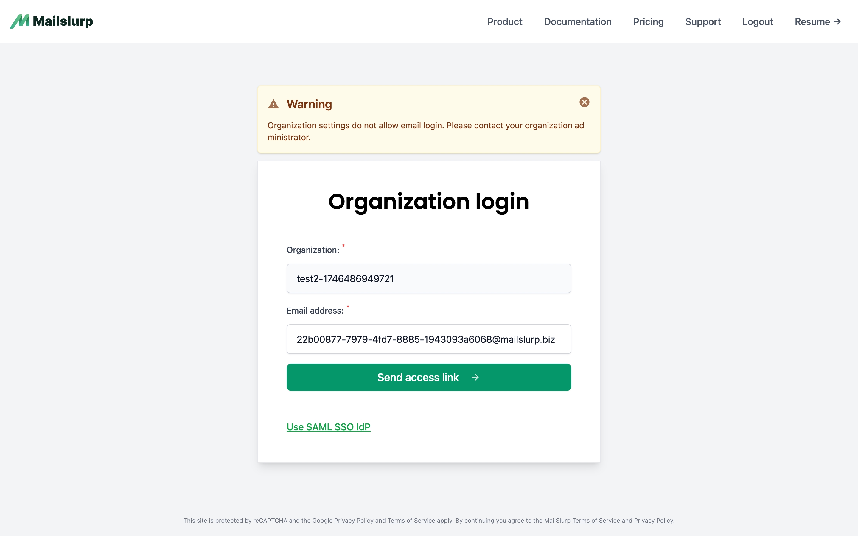 Block email login