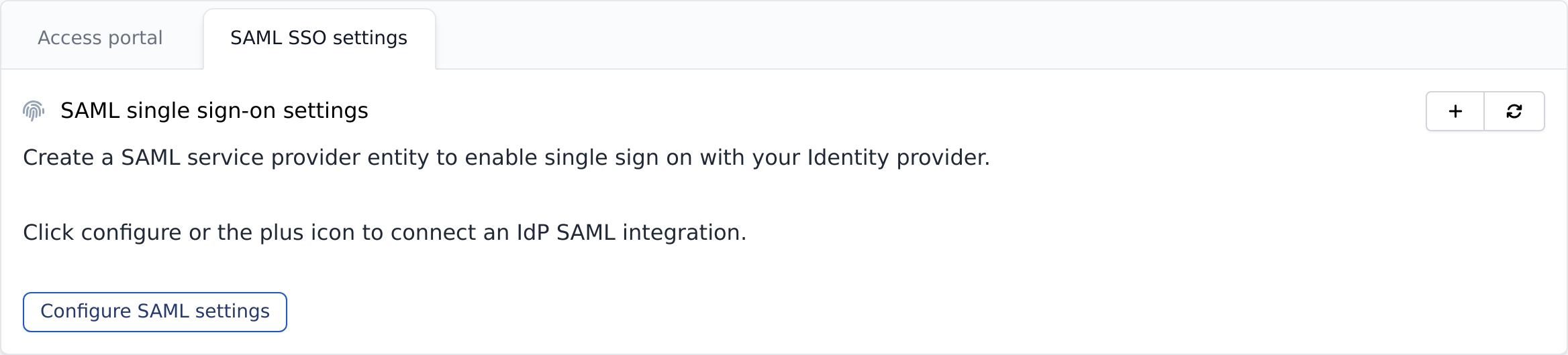 Open saml settings