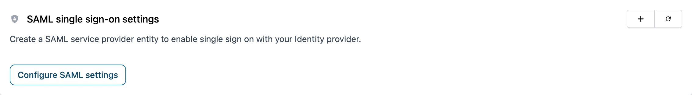 Open saml settings