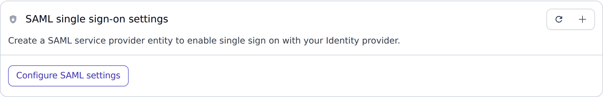 Open saml settings